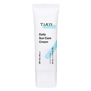 A tube of TIAM Daily Sun Care Cream SPF50+ PA++++ for daily skin protection.